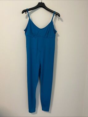 JoyLab Teal Blue Sleeveless Jumpsuit